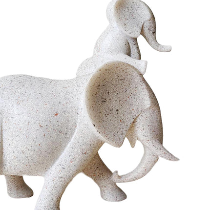 Mother and Kid Elephant Figurine Sculpture for Household Kitchen Dining Cute Style A