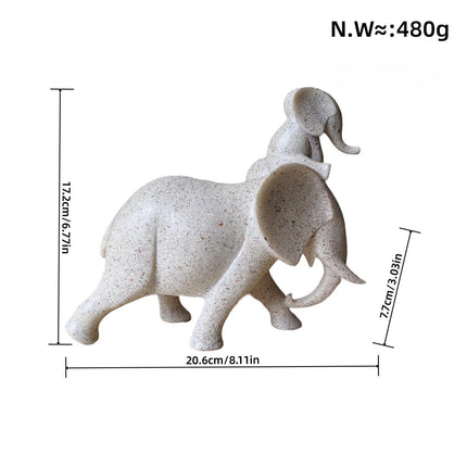 Mother and Kid Elephant Figurine Sculpture for Household Kitchen Dining Cute Style A
