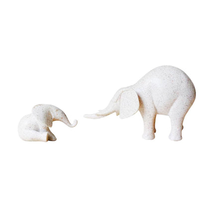 Mother and Kid Elephant Figurine Sculpture for Household Kitchen Dining Cute Style B