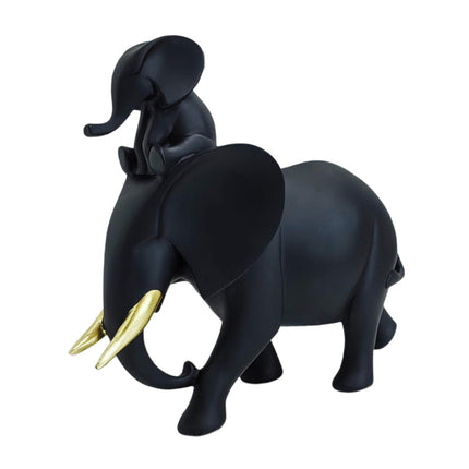 Mother and Kid Elephant Figurine Sculpture for Household Kitchen Dining Cute Style C