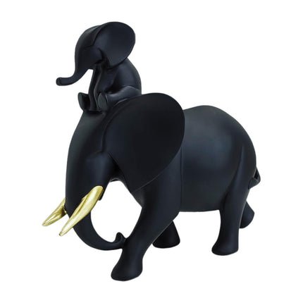 Mother and Kid Elephant Figurine Sculpture for Household Kitchen Dining Cute Style C