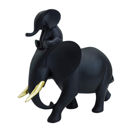 Mother and Kid Elephant Figurine Sculpture for Household Kitchen Dining Cute Style C