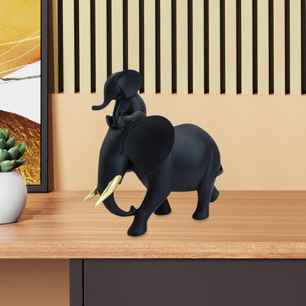 Mother and Kid Elephant Figurine Sculpture for Household Kitchen Dining Cute Style C