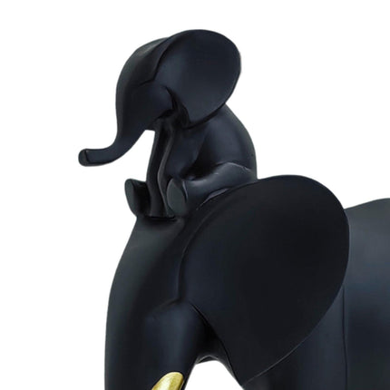 Mother and Kid Elephant Figurine Sculpture for Household Kitchen Dining Cute Style C