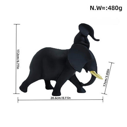 Mother and Kid Elephant Figurine Sculpture for Household Kitchen Dining Cute Style C