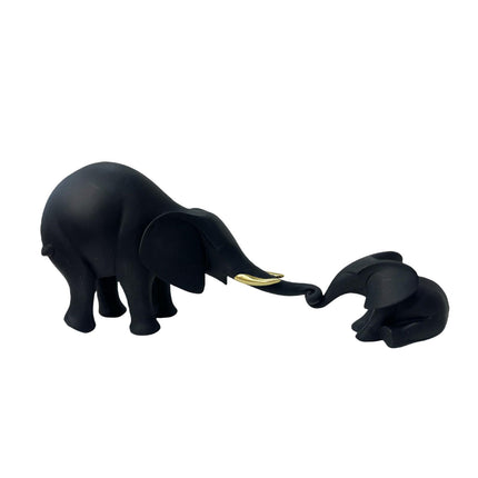 Mother and Kid Elephant Figurine Sculpture for Household Kitchen Dining Cute Style D