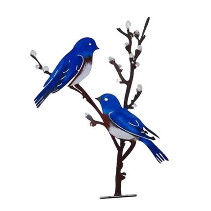 Metal Birds on Branch Birds Desktop Ornament for Indoor Tabletop Dining Room Style A