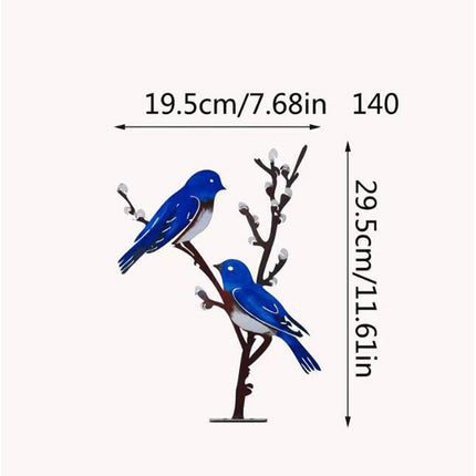 Metal Birds on Branch Birds Desktop Ornament for Indoor Tabletop Dining Room Style A