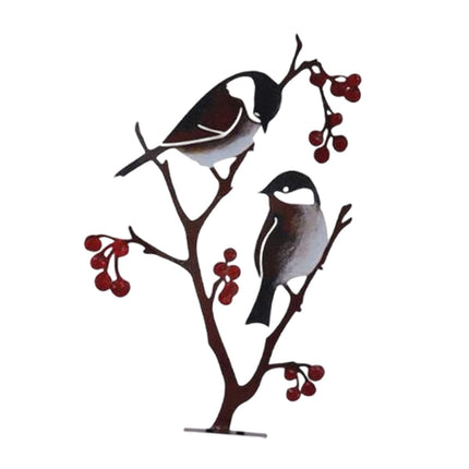 Metal Birds on Branch Birds Desktop Ornament for Indoor Tabletop Dining Room Style B