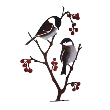 Metal Birds on Branch Birds Desktop Ornament for Indoor Tabletop Dining Room Style B
