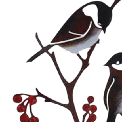 Metal Birds on Branch Birds Desktop Ornament for Indoor Tabletop Dining Room Style B