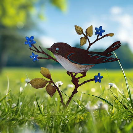 Metal Birds on Branch Birds Desktop Ornament for Indoor Tabletop Dining Room Style C