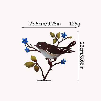Metal Birds on Branch Birds Desktop Ornament for Indoor Tabletop Dining Room Style C