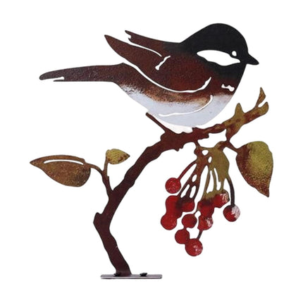 Metal Birds on Branch Birds Desktop Ornament for Indoor Tabletop Dining Room Style D