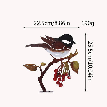 Metal Birds on Branch Birds Desktop Ornament for Indoor Tabletop Dining Room Style D