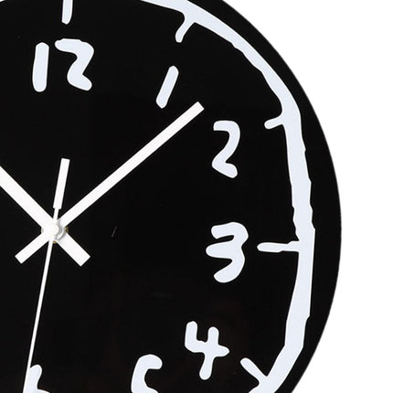 Acrylic Wall Clock Minimalist Gift Creative Ornament for Office Indoor Decor Black