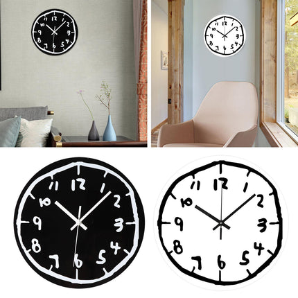 Acrylic Wall Clock Minimalist Gift Creative Ornament for Office Indoor Decor Black