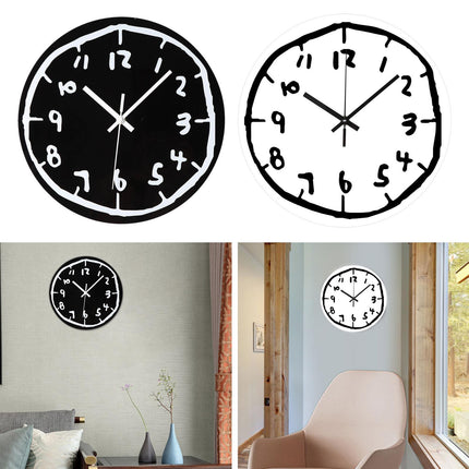 Acrylic Wall Clock Minimalist Gift Creative Ornament for Office Indoor Decor Black