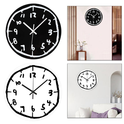 Acrylic Wall Clock Minimalist Gift Creative Ornament for Office Indoor Decor Black