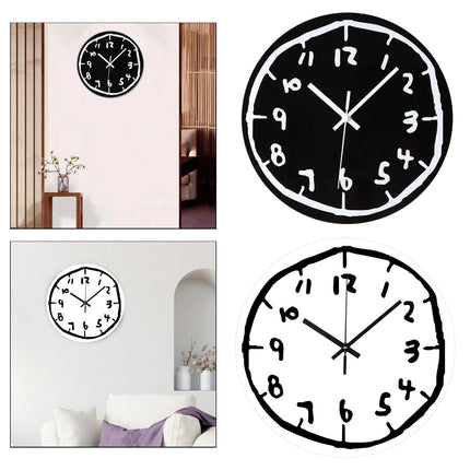 Acrylic Wall Clock Minimalist Gift Creative Ornament for Office Indoor Decor Black