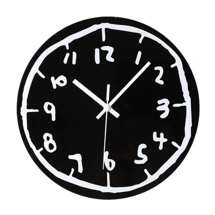 Acrylic Wall Clock Minimalist Gift Creative Ornament for Office Indoor Decor Black