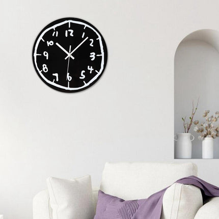 Acrylic Wall Clock Minimalist Gift Creative Ornament for Office Indoor Decor Black