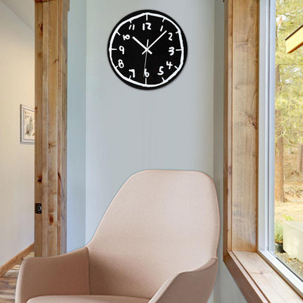 Acrylic Wall Clock Minimalist Gift Creative Ornament for Office Indoor Decor Black