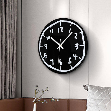 Acrylic Wall Clock Minimalist Gift Creative Ornament for Office Indoor Decor Black