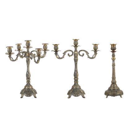 Metal Candlestick Gifts Pillar Candle Holder for Fireplace Banquet Christmas 5 Heads
