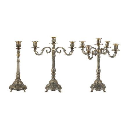 Metal Candlestick Gifts Pillar Candle Holder for Fireplace Banquet Christmas 5 Heads