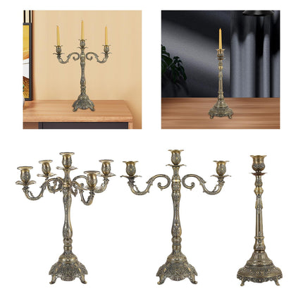 Metal Candlestick Gifts Pillar Candle Holder for Fireplace Banquet Christmas 5 Heads
