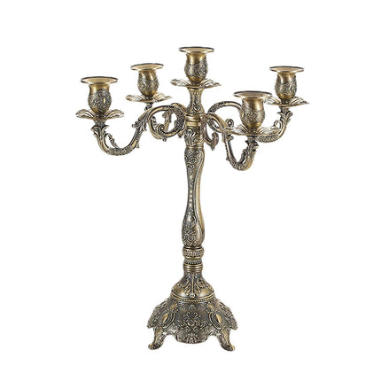 Metal Candlestick Gifts Pillar Candle Holder for Fireplace Banquet Christmas 5 Heads