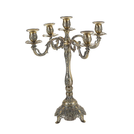 Metal Candlestick Gifts Pillar Candle Holder for Fireplace Banquet Christmas 5 Heads