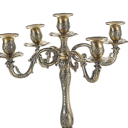Metal Candlestick Gifts Pillar Candle Holder for Fireplace Banquet Christmas 5 Heads