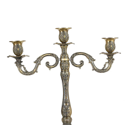 Metal Candlestick Gifts Pillar Candle Holder for Fireplace Banquet Christmas 3 Heads