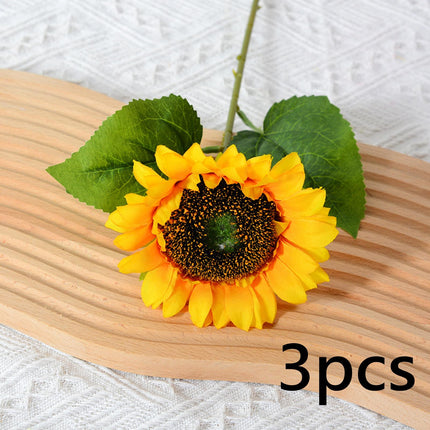 3Pcs Fake Sunflowers Bouquet for Baby Shower Spring Decor Wedding Decoration Yellow