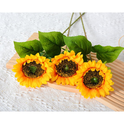 3Pcs Fake Sunflowers Bouquet for Baby Shower Spring Decor Wedding Decoration Yellow
