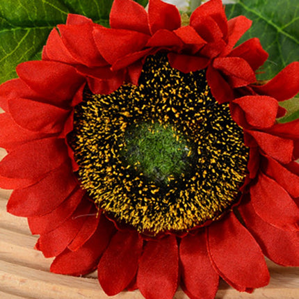 3Pcs Fake Sunflowers Bouquet for Baby Shower Spring Decor Wedding Decoration Red