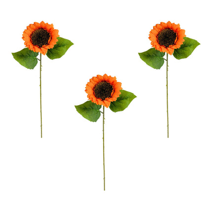 3Pcs Fake Sunflowers Bouquet for Baby Shower Spring Decor Wedding Decoration Orange