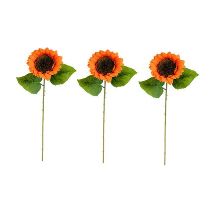 3Pcs Fake Sunflowers Bouquet for Baby Shower Spring Decor Wedding Decoration Orange