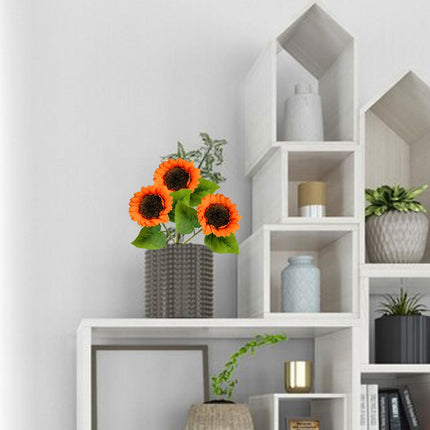 3Pcs Fake Sunflowers Bouquet for Baby Shower Spring Decor Wedding Decoration Orange