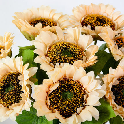 3Pcs Fake Sunflowers Bouquet for Baby Shower Spring Decor Wedding Decoration champagne