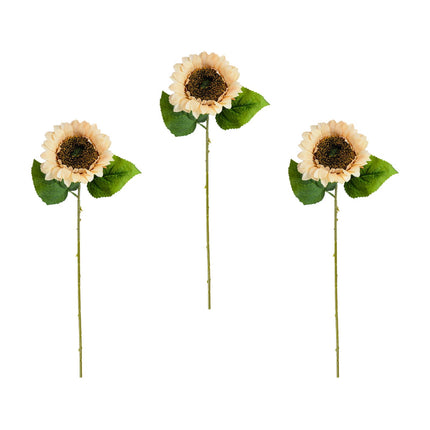 3Pcs Fake Sunflowers Bouquet for Baby Shower Spring Decor Wedding Decoration champagne