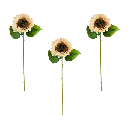 3Pcs Fake Sunflowers Bouquet for Baby Shower Spring Decor Wedding Decoration champagne