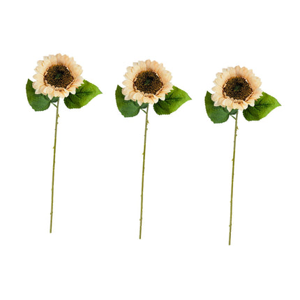 3Pcs Fake Sunflowers Bouquet for Baby Shower Spring Decor Wedding Decoration champagne