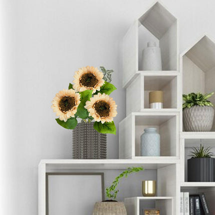 3Pcs Fake Sunflowers Bouquet for Baby Shower Spring Decor Wedding Decoration champagne