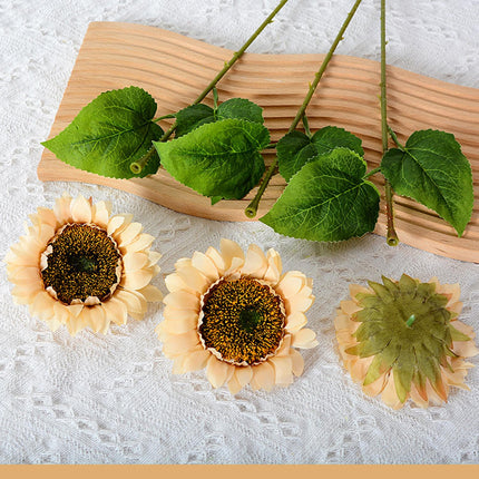 3Pcs Fake Sunflowers Bouquet for Baby Shower Spring Decor Wedding Decoration champagne