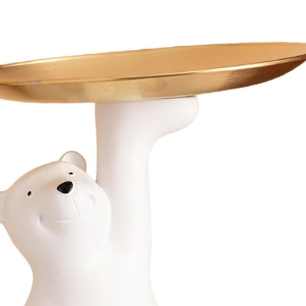Polar Bear Statue Storage Box Jewelry Trinket Tray Desk Dish Animal Figurine