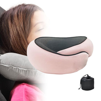 Airplane Travel Pillow Plane Accessories Headrest for Office Train Traveling Pink