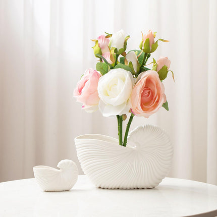 Ceramic Flower Vase Minimalist Plant Pot Holder for Entryway Desk Side Table L